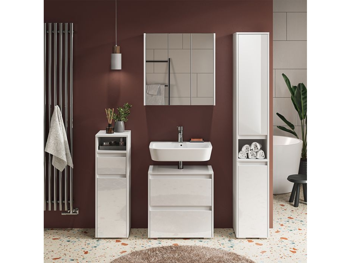 Majest móvel de arrumação para casa de banho, 30,2 x 96,3 cm, Branco, Vicco