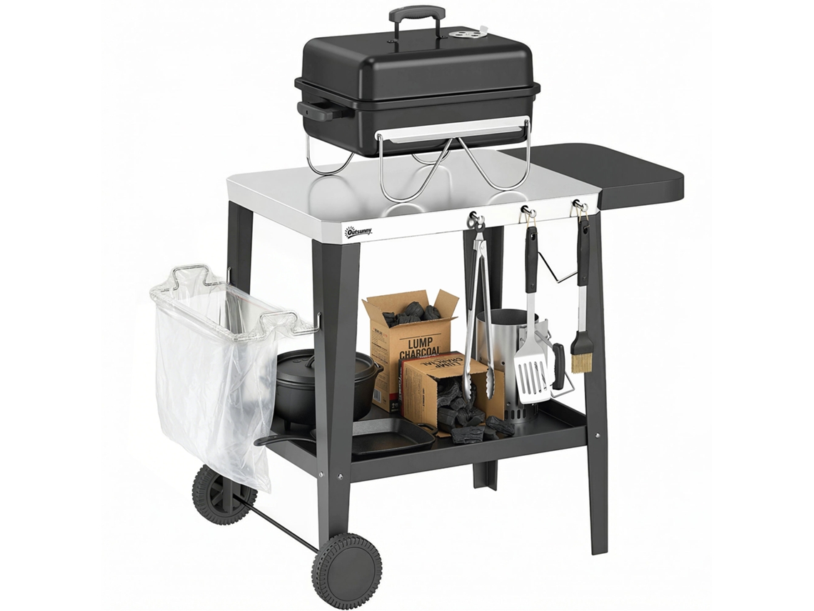 Carrinho de cozinha com rodas SINI TECH STORE, com ganchos, suporte para rolo de papel