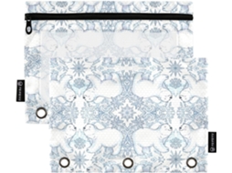 Conjunto adorável de 3 anéis de massa, pacote com 2 unidades estampadas com ursos polares, ideal para professores e para uso doméstico.