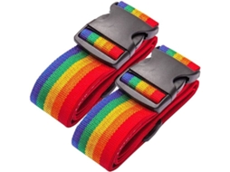 Bolsas de bagagem resistentes, pacote com 2, ajustáveis, acessórios de viagem, Slowmoose Rainbow