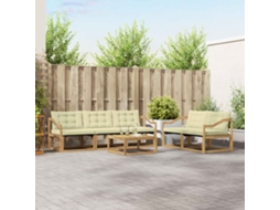 Vidaxl Conjunto De Sofás Para Exterior 6 Unid. Branco E Creme
