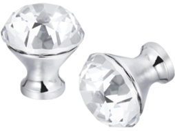 Conjunto De 2 Puxadores Cristal 30mm Para Portas Armário