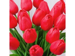Tulipa Artificial de Látex para Decoração de Casa, Festas e Ambientes Internos Vermelha AQUAFORGE
