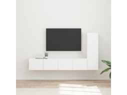 Vidaxl Conjunto de Móvel de Tv 3 Pcs Branco Madeira Processada