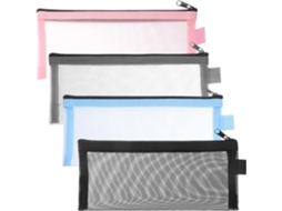 4pièces Portable Peil Bags Zipper Peil Cases Multi-fution Pen Storage Pouches For Students And Travel