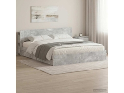 Vidaxl Estrutura De Cama Com Armazenamento Com Gaveta Cinzento Cimento