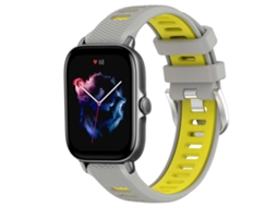 Pulseira De Silicone Com Textura Cruzada Bicolor De 20 Mm E Fivela De Aço Para Amazfit Gts 4 Mini