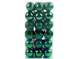 36 Peças de Enfeites de Bola de Natal Decorações de Natal Inquebráveis Bolas de Árvore Pingentes Decoração de Festa de Halloween Verde
