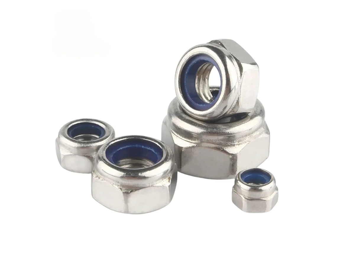 Porca De Travamento Em Aço Inoxidável Com Inserto, 1 2 5 10 25 Peças, M2 M20, Inserto De Nylon 304, Porca De Travamento