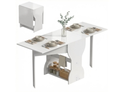 Mesa de Jantar Dobrável, 4 Prateleiras, 120x80x73 Cm ESSÊNCIACASA