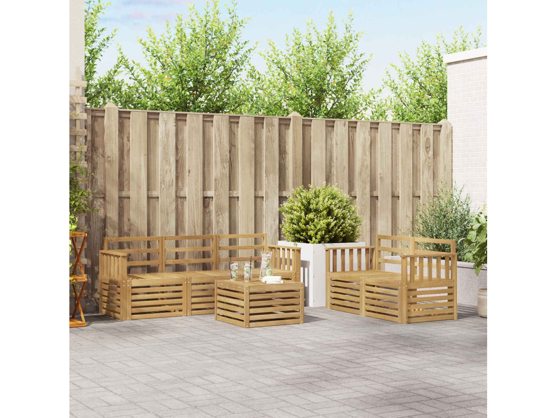 Vidaxl Conjunto De Sofás Para Exterior 6 Unid. Branco