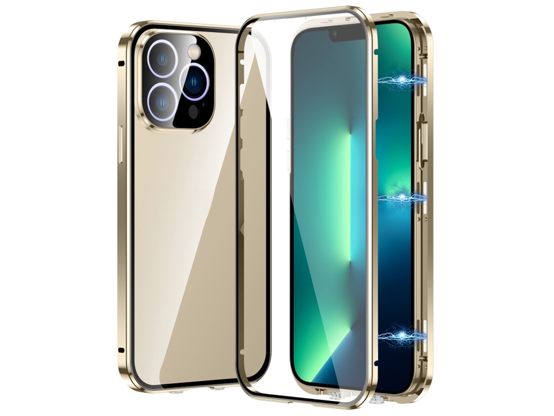 Capa De Vidro Temperado Hd Para Iphone 13 Pro Max - Fecho Magnético Duplo