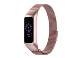 Bracelete Para Samsung Galaxy Fit 2 - Milanês - Fivela Magnética - Rose Pink