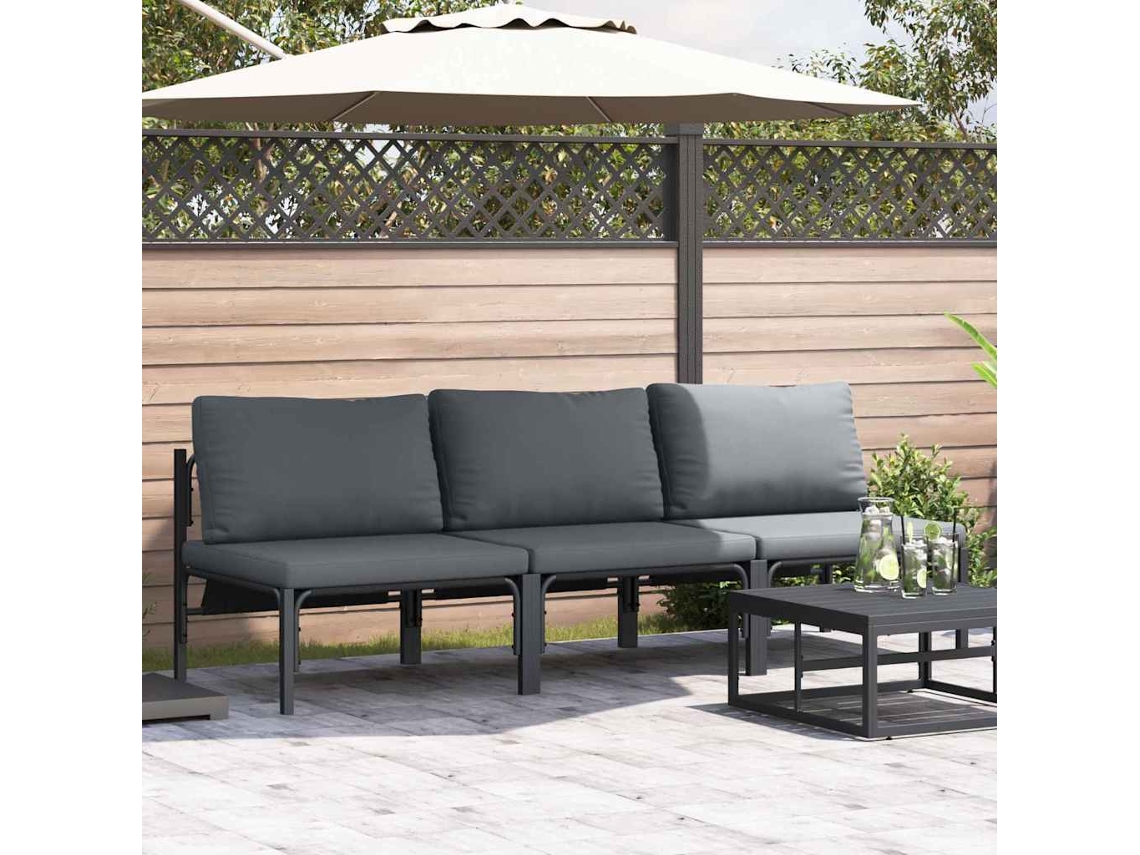 Vidaxl Móveis Para Exterior 3 Peça Antracite 80 X 80 X 71 Cm Aço