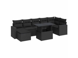 Garden Sofa Set, Garden Sofa Sets Vidaxl Preto Rattan / Vime (n/a)