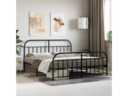 Estrutura De Cama Sem Colchão Com Pés 160x200 Cm Preto