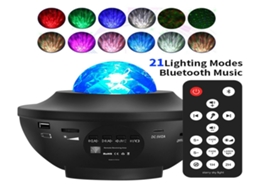 Projetor Lurelia Galaxy com alto-falante Bluetooth, controle remoto, USB, céu estrelado e som integrado para ambientes.