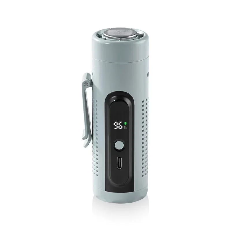 (azul, Usb Tipo C) Ventilador Portátil 3 Em 1 Com Placa De Resfriamento, 5 Velocidades De Vento, Recarregável