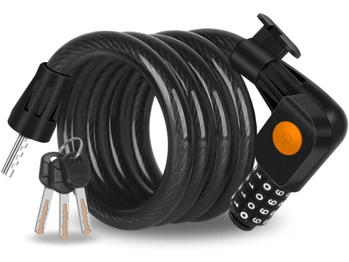Cadeado Digital De Combinação Para Bicicleta, Corrente De 1,20 M (4