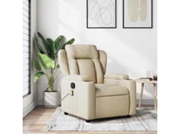 Vidaxl Poltrona De Massagem Reclinável Em Tecido Creme