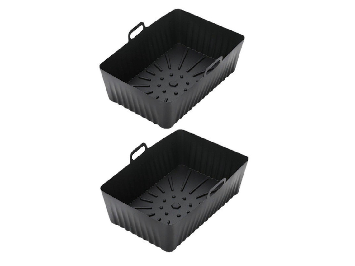 Conjunto De 2 Formas De Silicone Retangulares Para Fritadeira Elétrica, Acessórios Para Cesto De Fritadeira Elétrica