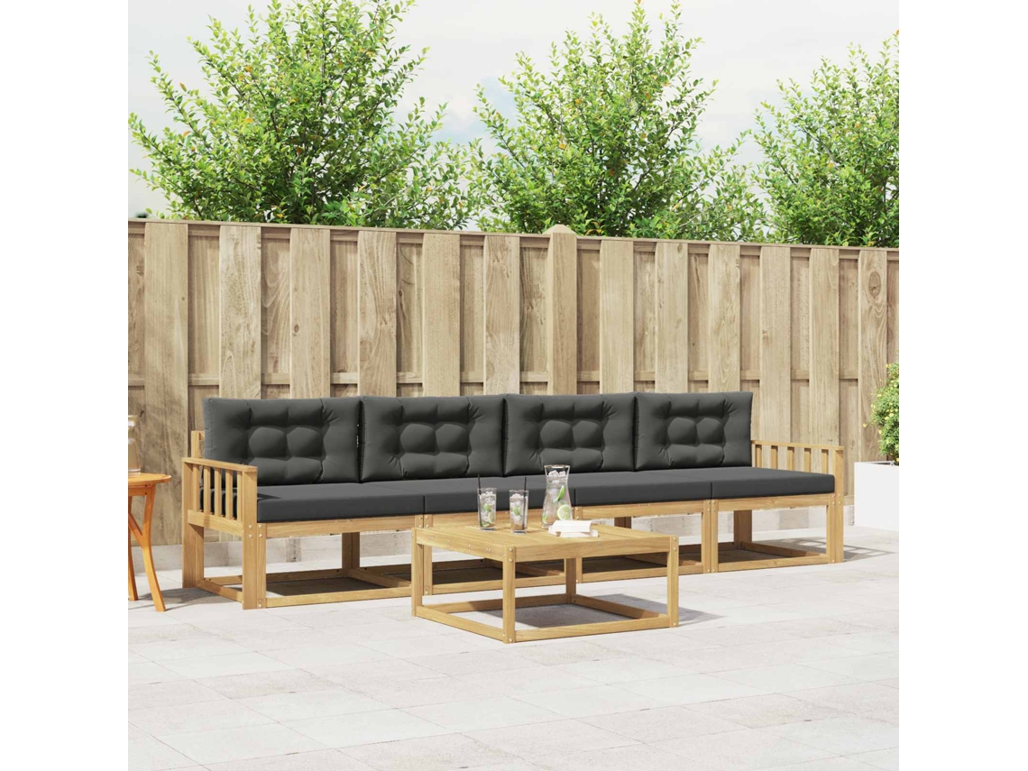 Vidaxl Conjunto De Sofás Para Exterior 4 Unid. Branco E Antracite