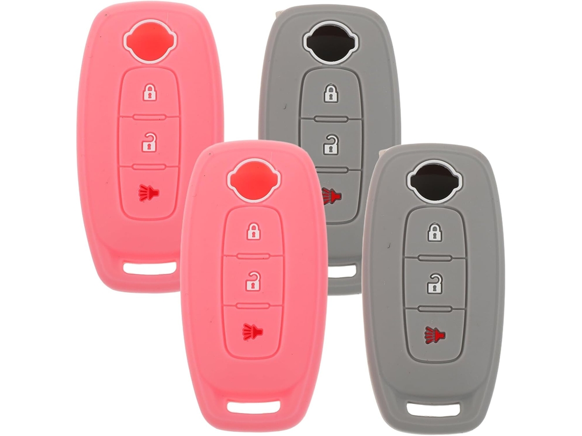 Conjunto de 4 capas de silicone para chaves de carro, resistentes à água e poeira.