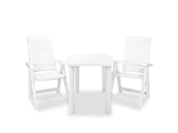 Vidaxl Conjunto Bistrô 3 Pcs Plástico Branco