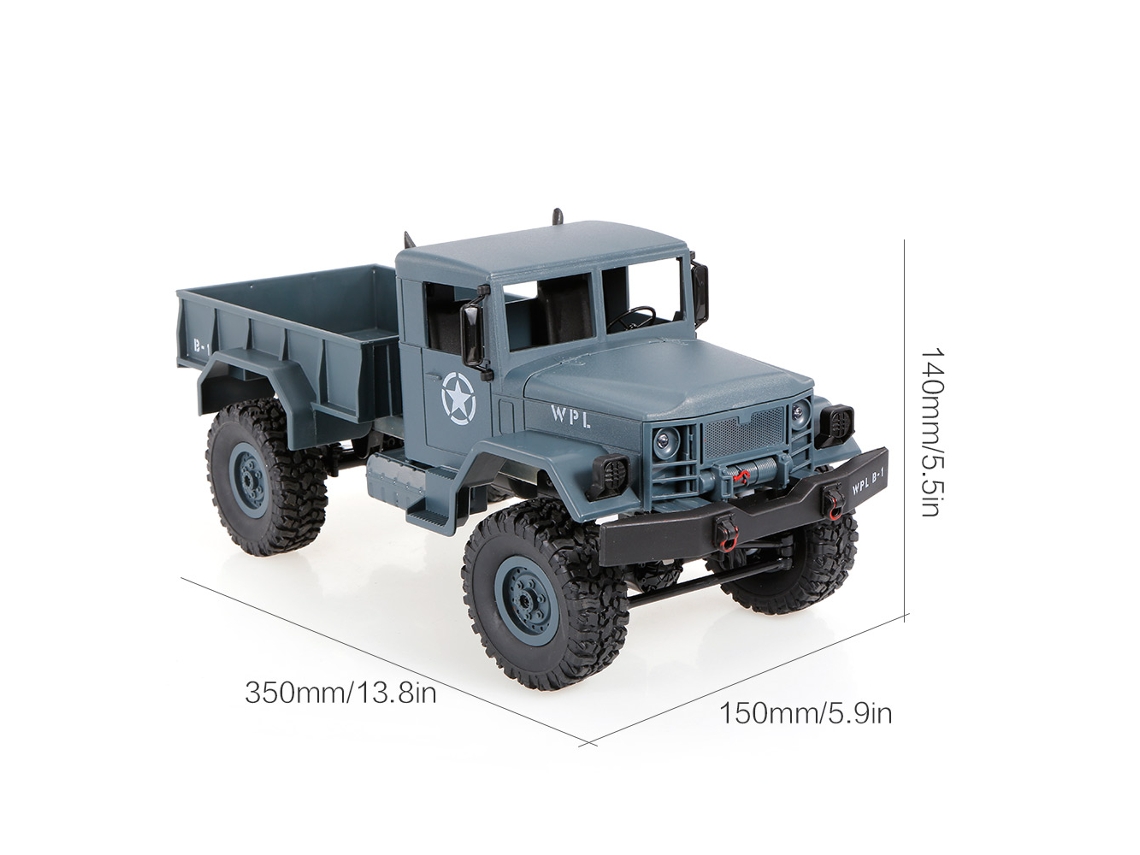 Coche Rc Wpl B-1 Crawler 1/16 4wd Pick-up Off-road Com Luzes Presente Para Crianças Rtr 2.4g