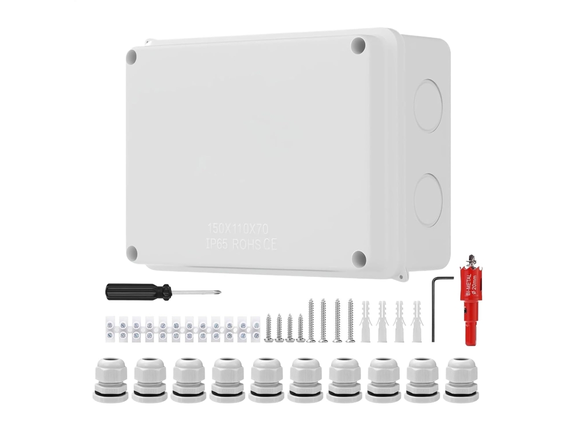 Caixa de Junção Elétrica Externa À Prova D'água com Tampa Articulada e Selada, Ideal para Eletricistas, CHABERLU