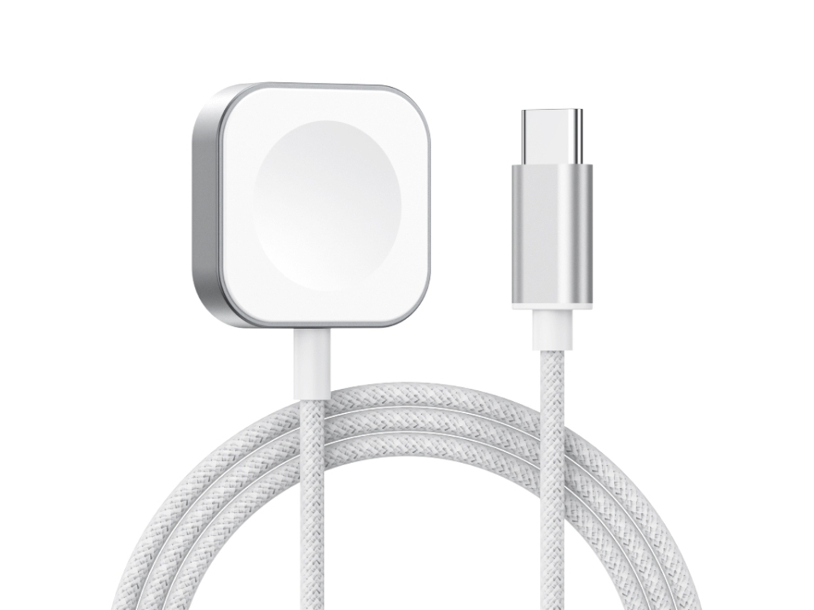 Carregador Magnético Sem Fio De Carga Rápida Com Interface Type-c Para Apple Watch Series 4 Prata