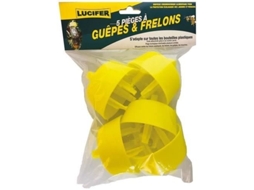 Conjunto de 5 Armadilhas para Vespas e Vespões LUCIFER para Garrafa Plástica Amarela