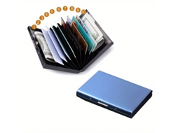 Carteira Porta-cartões Smart Rfid Anti-roubo Em Aço Inoxidável Porta-cartões De Crédito (10 Cartões, Azul) Cuich