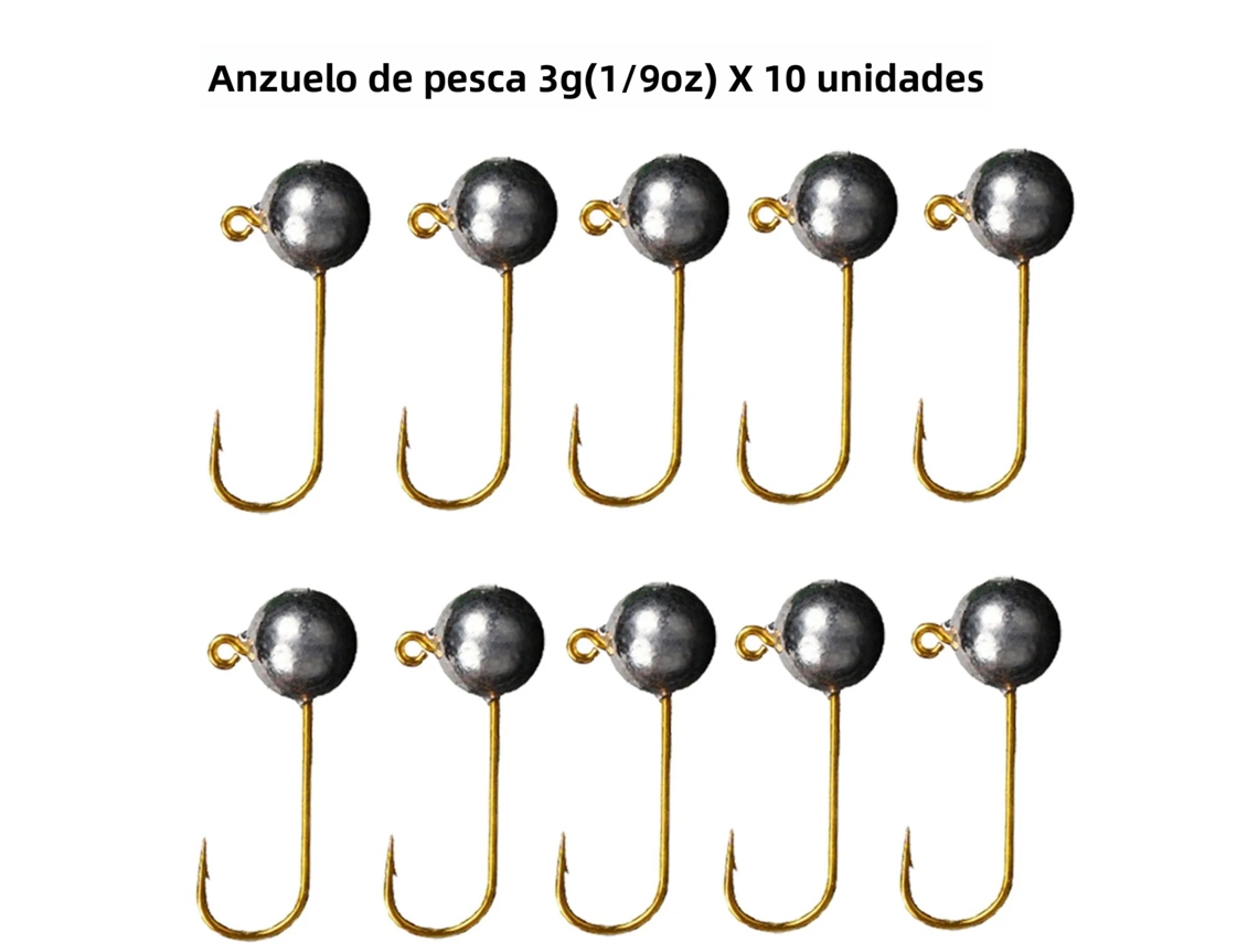 Pacote com 10 Anzóis MDUG em Aço de Alto Carbono (3g)