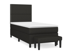 Cama com Molas/colchão 80x200 Cm Tecido Preto MAISON EXCLUSIVE