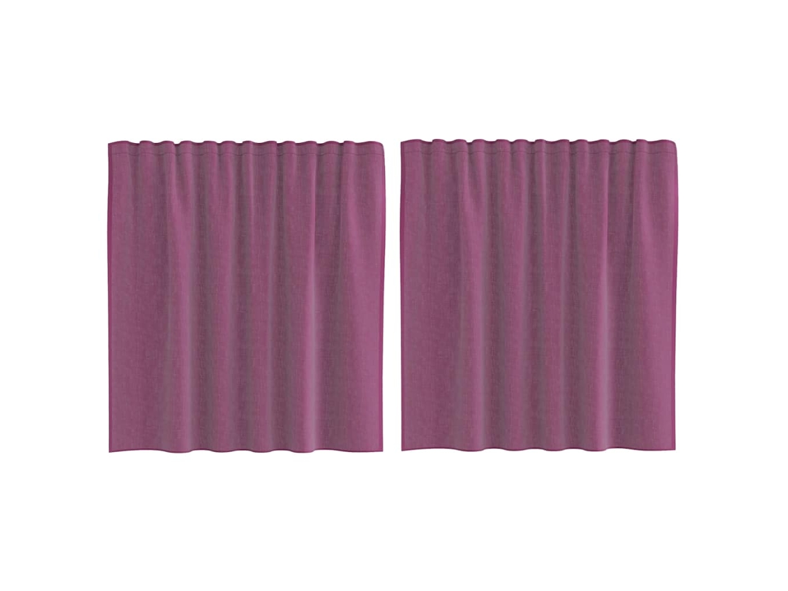 Conjunto 2 Cortina Voile Vidaxl Roxo Tecido