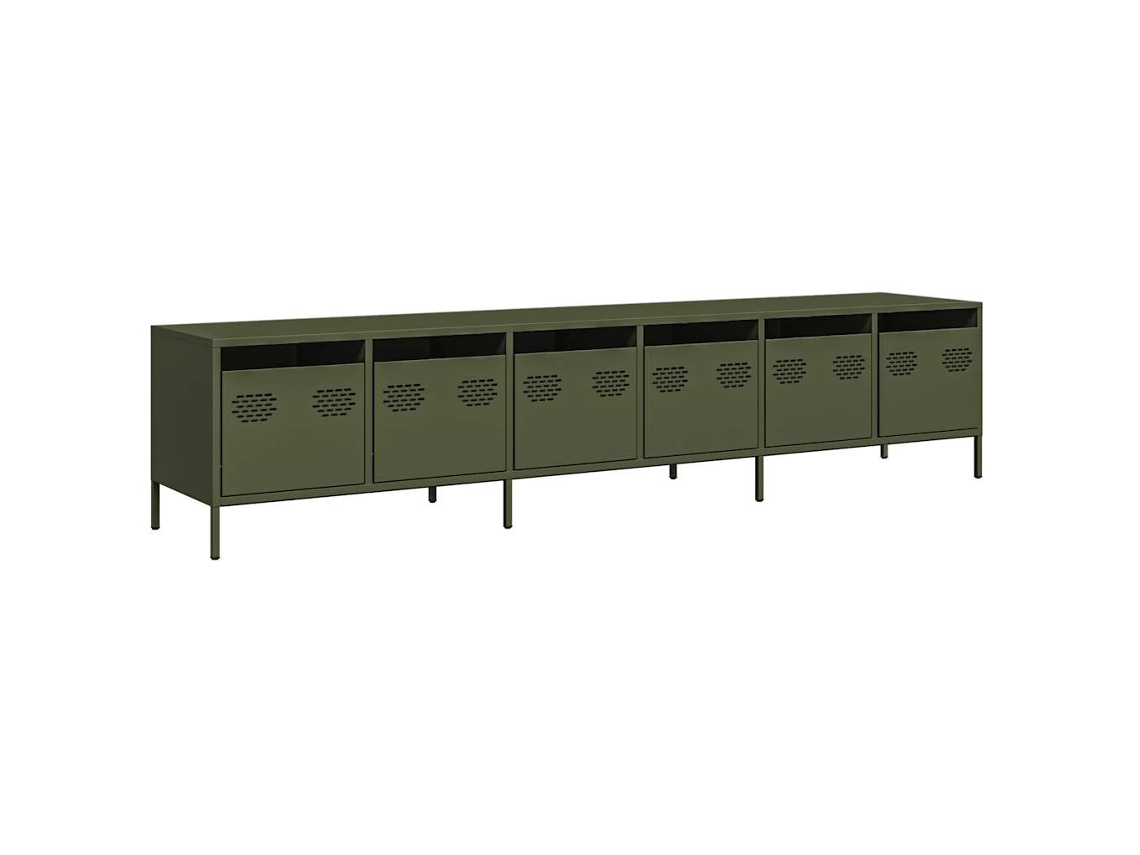 Móvel para TV em aço laminado a frio Azeitona Verde 202x39x43,5 cm MAISON EXCLUSIVE