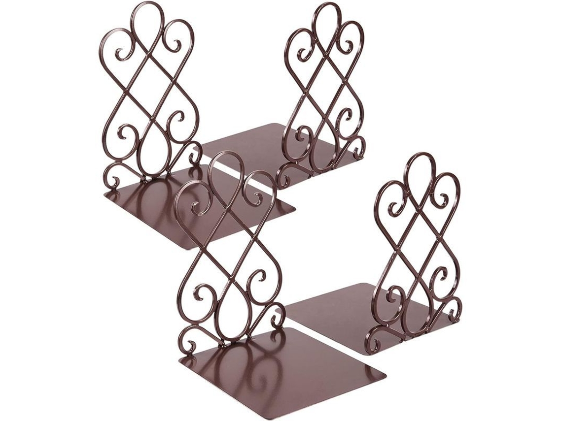 Soportes De Livros De Metal Para Prateleiras Decorativas Antideslizantes E Resistentes