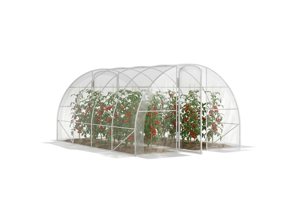 Estufa Túnel de 4 X 3 X 2 M com 2 Portas Articuladas e Cobertura de Pe de 150 G/m² para Vegetais, Plantas e Flores. PROFESIA BOYANG (12 M²)