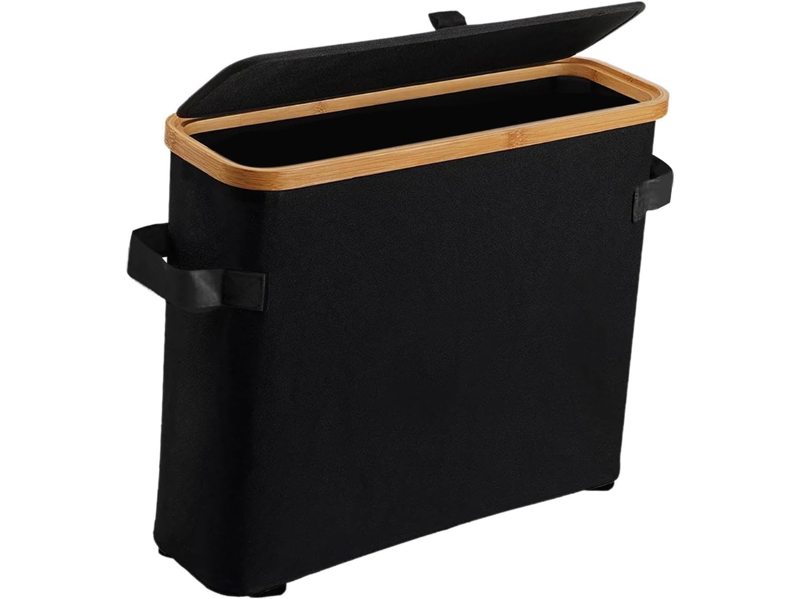 Caixa Organizadora Grande Para Papel Higiênico Com Alça, Feita De Bambu, Ideal Para Itens Essenciais De Banheiro E Fácil