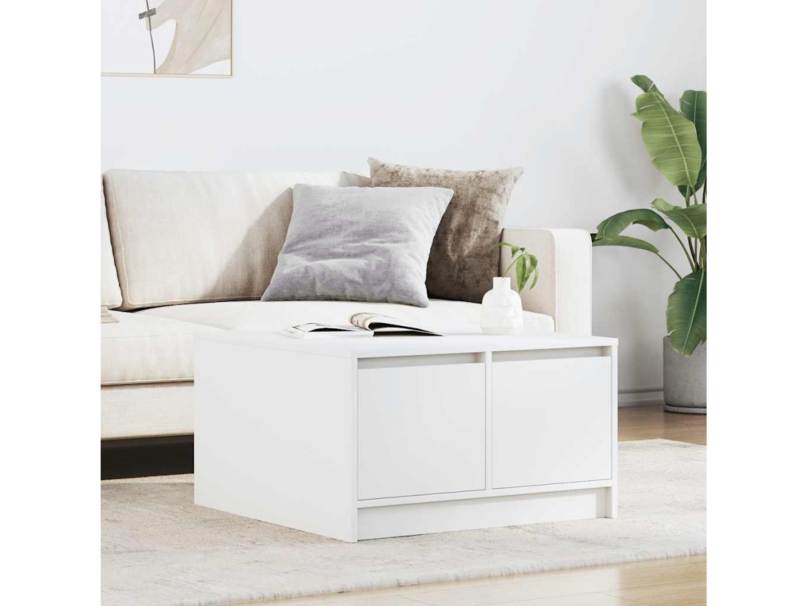 Vidaxl Mesa De Centro Com Gavetas 70,5x70x40 Cm Branco