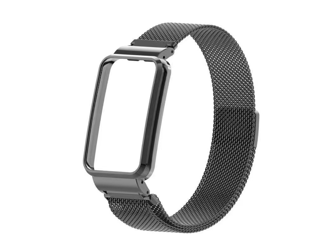 Pulseira magnética de aço inoxidável ajustável para Mi Band 9 Pro preto HEXINYIGJLY