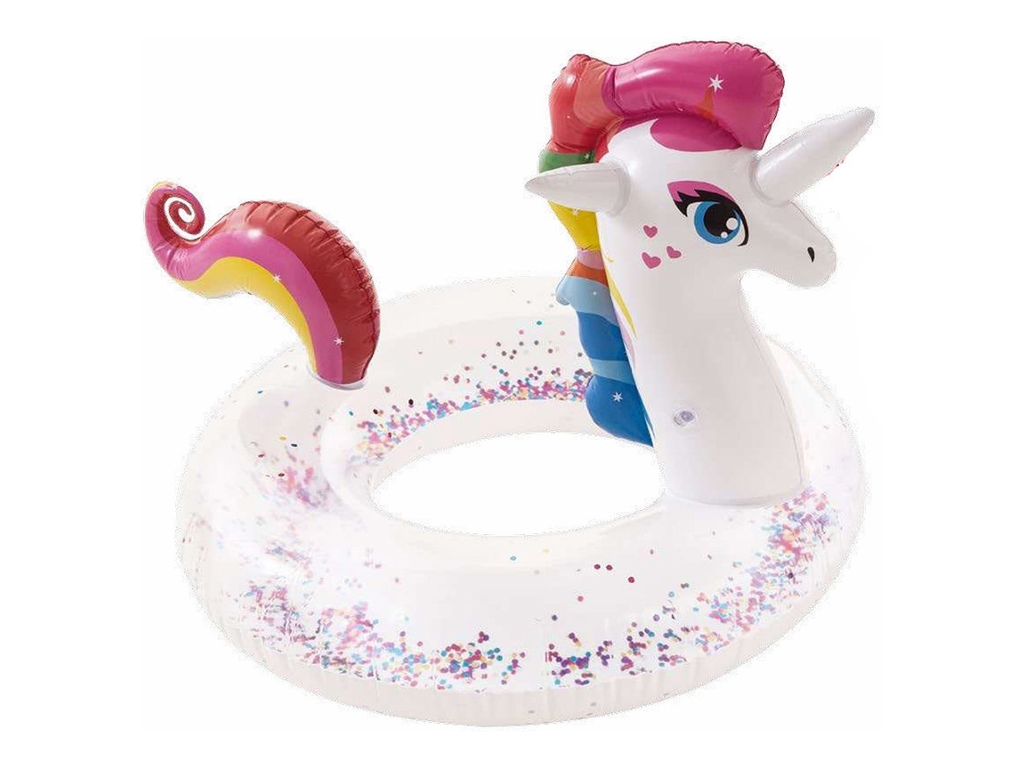 Bóia Unicórnio Insuflável Com Purpurinas Aremar 115cm Bestway