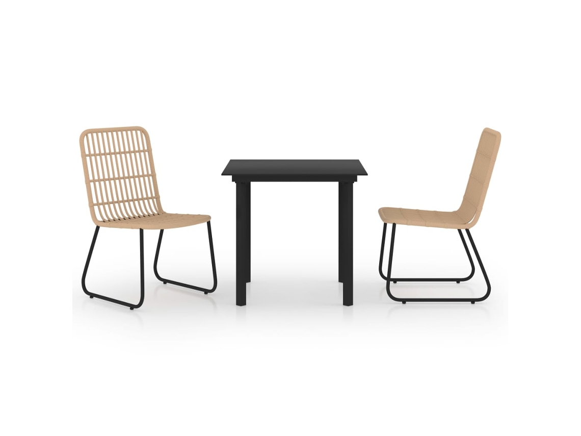 Dining Set, Dining Sets Vidaxl Marrom Rattan / Vime (mesa Com 80 Cm De Comprimento)