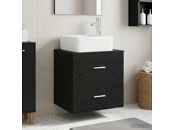 Vidaxl Vaidade Com Pia Suspensa Carvalho Preto 49,5 X 41 X 63 Cm