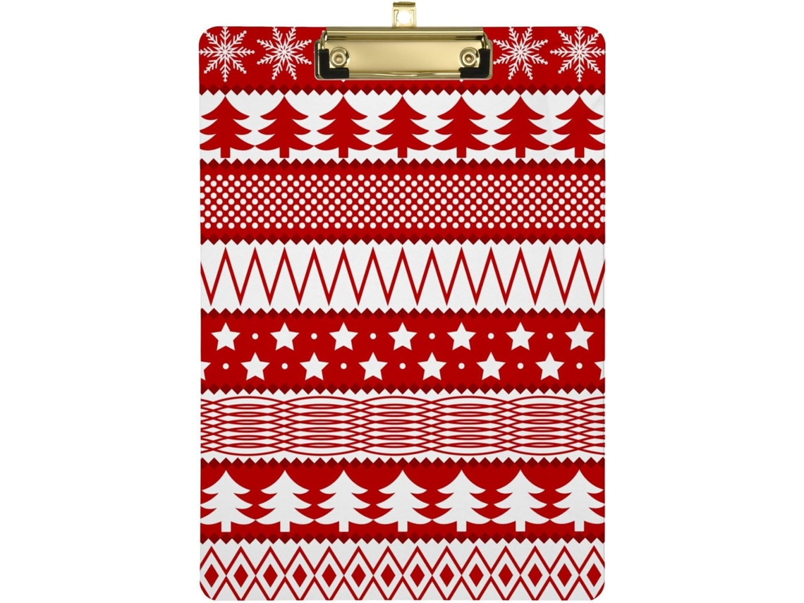 Prancheta de Natal Tradicional Vermelha e Branca À Prova D'água para Enfermeiras Domiciliares. 31,8 X 22,9 0,3