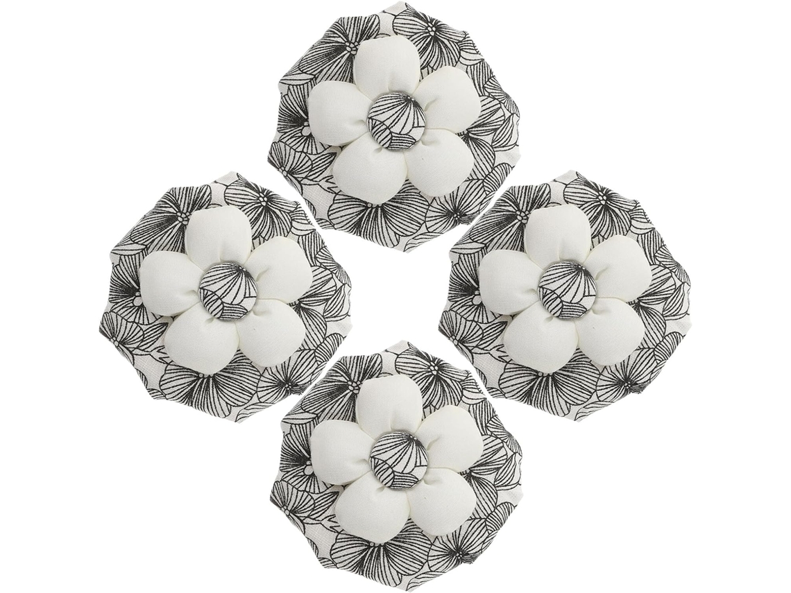Magiclulu Conjunto De 4-protetores Maçaneta Porta Em Tecido Algodão Macio, Tamanho Universal, Em Formato De Flor, Para