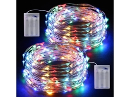 Fio de luz 2x10m, 100 LEDs, resistente à água NOVA LINE
