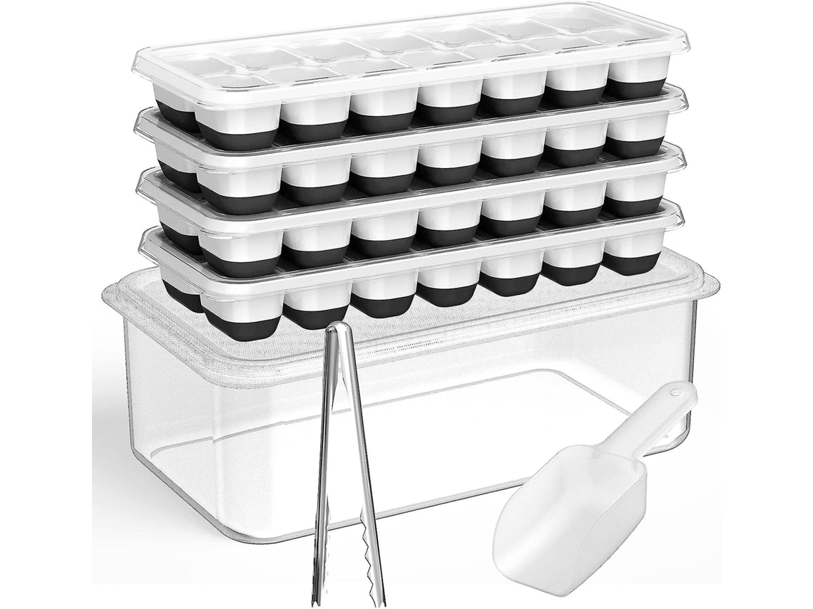 Bandeja de gelo Slowmoose com tampa e kit para fazer gelo. Bandeja de gelo livre de BPA e com certificação LFGB.
