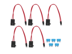 Portafusíveis de carro mini com cabo extensível, 20A, 16AWG, 5 fusíveis, para veículos | S/MARCA